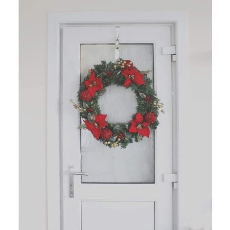 Christmas Wreath Large 50cm Red & Gold Xmas Wreath With Baubles