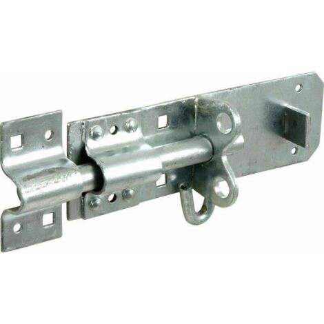 4inch Galvanised Brenton Slip Bolt + Fitting Zinc Plated Garden Gate Shed Lock (1/3)