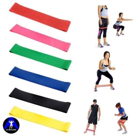 6 Level Resistance Exercise Loop Bands Home Gym Fitness Natural Latex Set Of 6 Keep Fit Home Fitness
