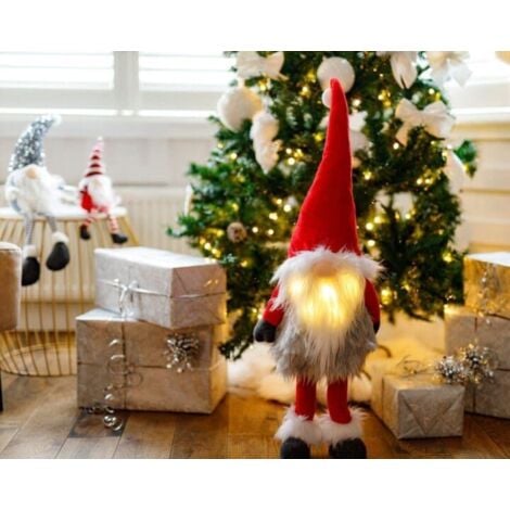 Christmas Freestanding Plush Santa Decoration with LED Light