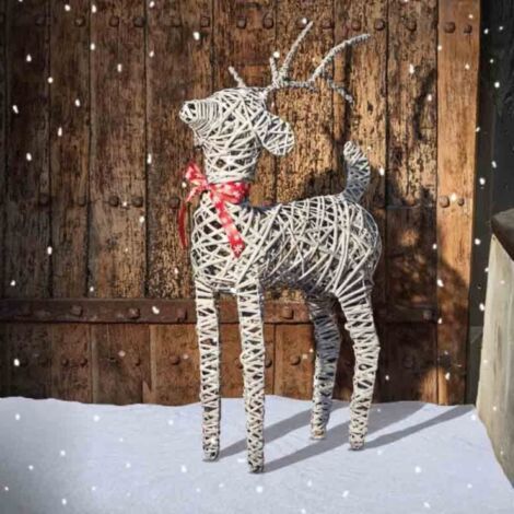 Christmas Woven Reindeer Decoration 75cm