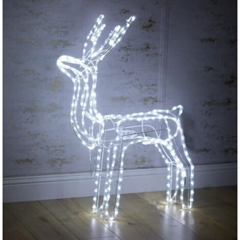 Christmas Motorised Reindeer Rudolf Light Rope LED Lit Xmas Lighting (116cm)