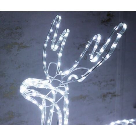 Christmas Motorised Reindeer Rudolf Light Rope LED Lit Xmas Lighting (116cm)