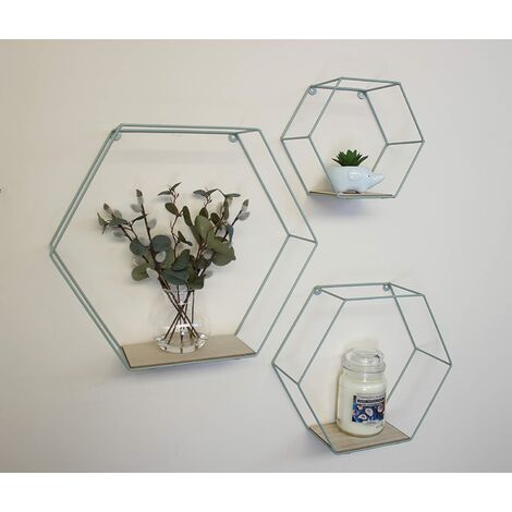 Shelving Unit Floating Shelf Hexagon Shelves, White Shelf, Set of 3 Wall Shelves, Floating Shelving Unit Wall Mounted,al for Storage in your Home, Kitchen, Lounge or Bathroom