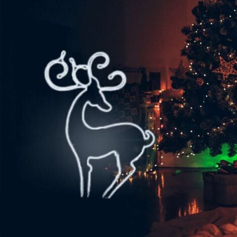 Christmas Rope Lights Reindeer Xmas Silhouette LED Lit 90cm Waterproof Indoor/Outdoor Lighting Christmas Fairy Lights