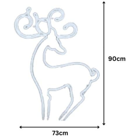 Christmas Rope Lights Reindeer Xmas Silhouette LED Lit 90cm Waterproof Indoor/Outdoor Lighting Christmas Fairy Lights