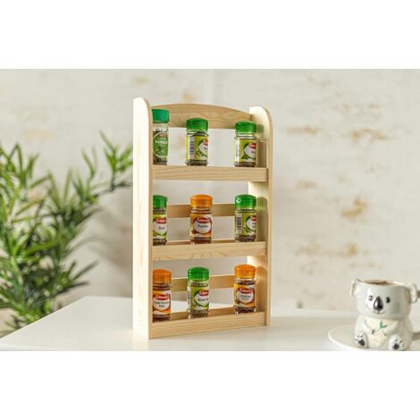 Bamboo 3-Tier Spice Rack Holds 15 Jars (1/5)