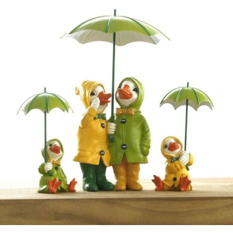 Duck Family with Umbrella Outdoor Garden Ornaments (1/5)