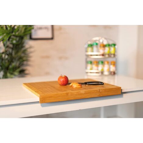 Chopping Board with Counter Edge Wooden Cutting Board Serving Board (1/5)