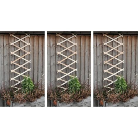 3x Expanding 6ft x 1ft Wooden Garden Trellis Flexible Wooden Trellis for Climbing Growing Plants Fence Panel
