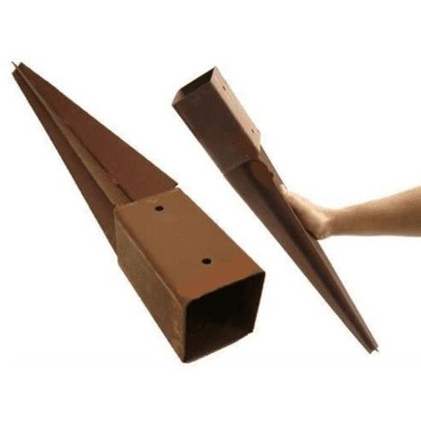 6x Heavy Duty Fence Post Holder 750mm X 75mm Spike Support Rust Resistant Metal Stakes 3" (6)