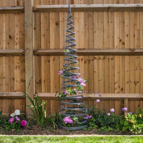 Large Faux Rattan Slate Obelisk 1.5m Garden Heavy Duty Support Structure Strong For Roses Climbing Plants Garden Decoration Ornamental Outdoor Planting Flowers Trailing Plants D�cor (1/4)