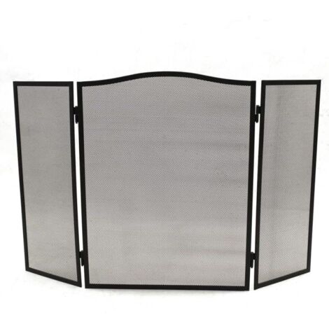 Marco Paul Folding Fire Screen 3 Panel Foldable Large Black Fire ...