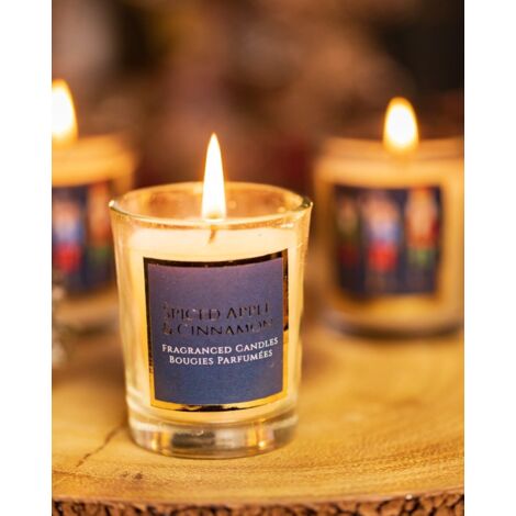 Marco Paul Set of 3 Christmas Apple & Cinnamon Scented Votive Candles Boxed Gift Fragranced Christmas Magic Scent Wax Vintage Style Jar Candle for Home Fragrance Candles Festive Gift Home Decor Xmas (1/5)