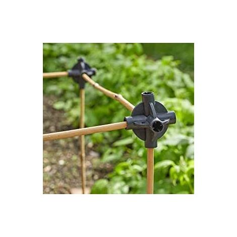 Cane Connectors & Supports Suitable for Most Cane Diameters Garden Outdoor Indoor Gardening Tool Growth Supporting Wigmam, Ridge, Grow Bag Supports (MultiJoint Cane Connectors 6pk)