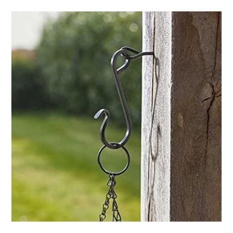 Hanging Basket Brackets Chains Decorative Basket Bracket Outdoor Wall Mounted Decorative Ornamental Hook Patio Wall Hanging (S Hook)