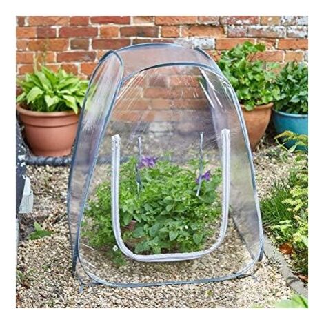 Pop-Up Gro-Zone Garden Greenhouse for Seedlings, Plants, Hanging Baskets Protection Grow House Convenient Easy Access Cover Outdoor Indoor Portable Gardening Allotment (80cm x 50cm x 50cm)