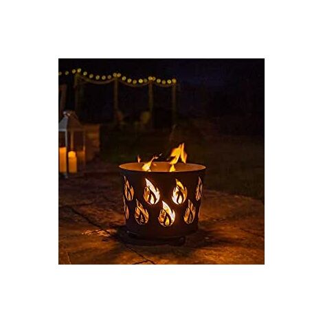 Steel Flame Design Fire Basket Laser Cut Metal Outdoor Fire Pits