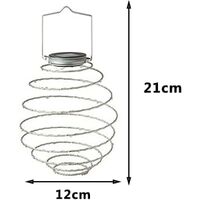 Solar Powered Warm White Copper LED Spiral Hanging Lights x 4