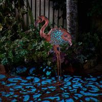 Solar Silhouette Decorative Metal Garden Light - Flamingo