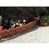 4pc Terracotta Brick Effect Garden Edging