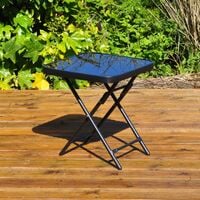 Black Folding Square Side Table Outdoor / Indoor