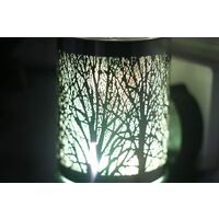 LED Black Woodland Silhouette Oil Burner Colour Changing Aroma Lamp