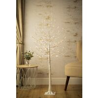 Christmas Tree White Silver LED Birch Tree (140cm)