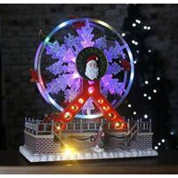 Christmas Musical Ornament Festive Rotating Moving Pre Lit Xmas Decor Festive Decorative Centerpiece Gift Figurine