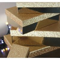 Christmas Gift Boxes with Glitter Lids Variety of 6 Sizes Xmas Gift Packaging – Gold