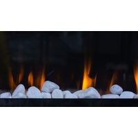 Flame Effect Fire Electric Fireplace Black 50cm Wall Mounted Realistic 3D Flame Effect Lighting & Decorative Pebbles Remote Control