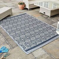 Large Rugs Matts for Indoor or Outdoors, Patterned Rug ideal for the Patio Terrace Balcony Hall Kitchen Garden Beach, Water Resistant (Delphi)