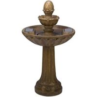 Solar Powered Garden Water Fountain Water Feature Stone Effect Resin