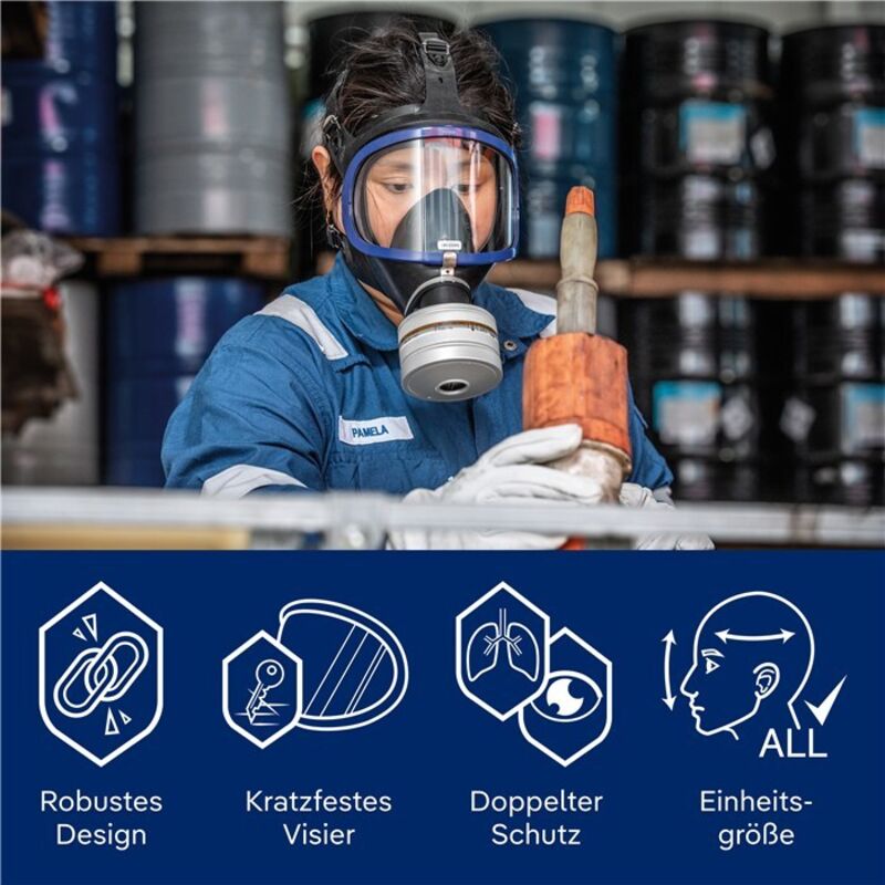 Masque Protection Dräger X-plore 6300 - Filtre A2B2E2K2 HG P3 Pour Travaux Chimiques