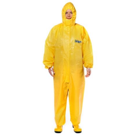 Dräger SPC 4400 Combinaison de protection jetable Contre des poussières et des liquides en CPM avec Haute résistance Chimique  Tenue de Protection Jaune pour Peinture et Produits Chimiques  Taille XL