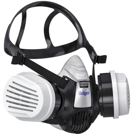 Dräger X-plore 3300 Masque de protection respiratoire adapté aux peintures solvants, époxy résine, poussières Demi-Masque peinture avec 2 cartouches A2 P3, Taille S