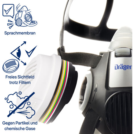 Demi masque bi filtre Dräger X-plore 3300 - A2P3