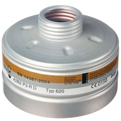 Filtre combiné 1140 A2B2 P3 R 6738783 – Protection contre gaz et particules – Raccord Rd40 compatible avec masques Dräger