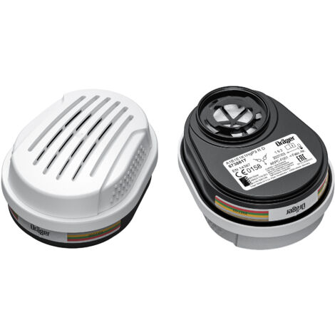 Dräger X-plore filtres A1B1E1K1 Hg P3 2 filtres à baïonnette compatible avec les masques Dräger X-plore 3300/3500/5500 Recharge pour masque de protection