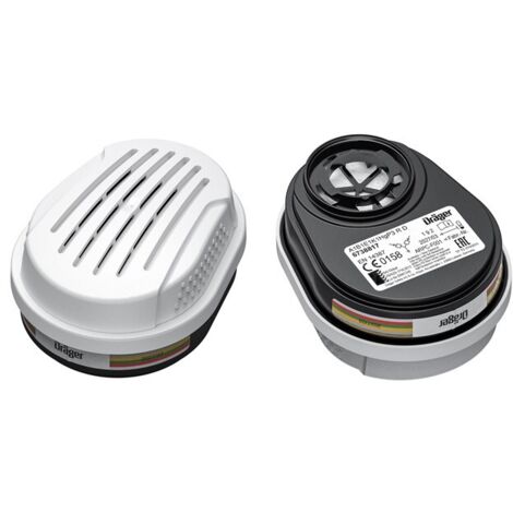 Dräger X-plore filtres A1B1E1K1 Hg P3 6 filtres à baïonnette compatible avec les masques Dräger X-plore 3300/3500/5500 Recharge pour masque de protection