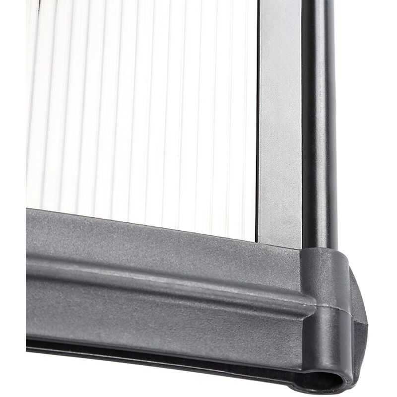 Auvent De Porte En Polycarbonate 240x100cm - Gouttière Intégrée, Protection UV/pluie - Support ABS Robuste