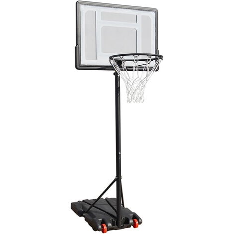 Panier de Basket Extérieur avec Hauteur Réglable 130-305 cm Support de  Basket sur Pied avec Panneau en HDPE et Filet Base Remplissable & 2 Roues -  Costway