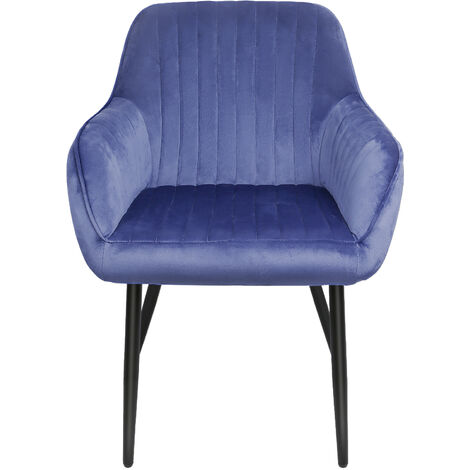 Aqrau Chaise de Salle à Manger, Chaise de Cuisine Assise rembourrée en Velours Pieds en métal Stable, Bleu