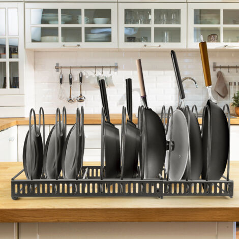 Range-couvercles Et Casseroles En Métal - 13 Compartiments Réglables - Gain De Place Dans La Cuisine - Kinsinder - 13