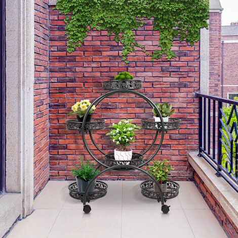 Set de 4 pots suspendus pour balcon, grand, avec crochets, portail de drainage, pot de