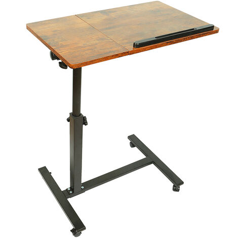 Bureau D'angle VASAGLE Bureau Mobile, Table Informatique Avec Roulettes, Table D’Ordinateur Avec