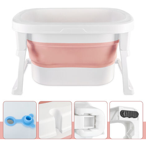 Aqrau Baignoire Pliable BéBé Baignoire Bebe, Antidérapante Bassin de  Douche, pour Enfant 0-3 (Rose)