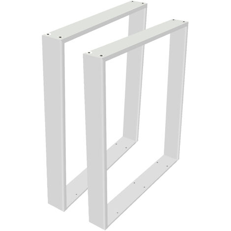 Lot de 2 pieds de table métal 60x72 cm – Design industriel blanc ...