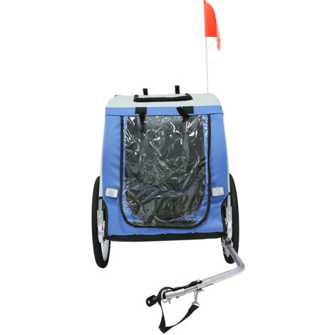 Remorque de Vélo pour Chien - Pet Bike Trailer avec Réflecteurs drapeau - Pet Bike Trailer - Dog Bicycle Trailer Foldable - Max. 30 Kg Bleu (1/5)