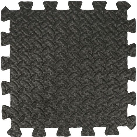 100 Pièces Tapis Puzzle de Fitness Antidérapant 30x30cm - Tapis de Sport de Sol Salle de Fitness - Tapis de Protection de Sol - Noir